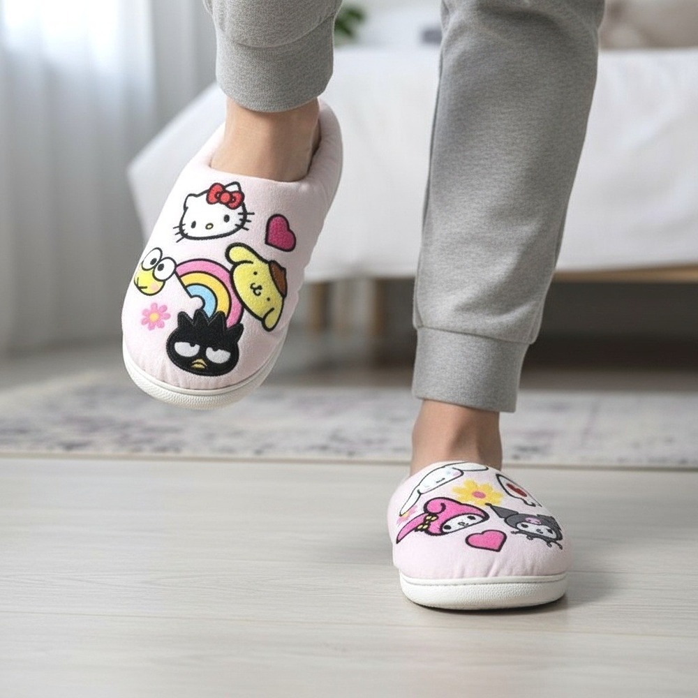 Sanrio Hello Kitty and Friends Pink Plush Slippers Size S (5-6) Women's